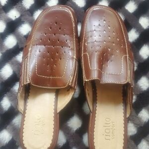 Brown Leather Slip-On Loafers